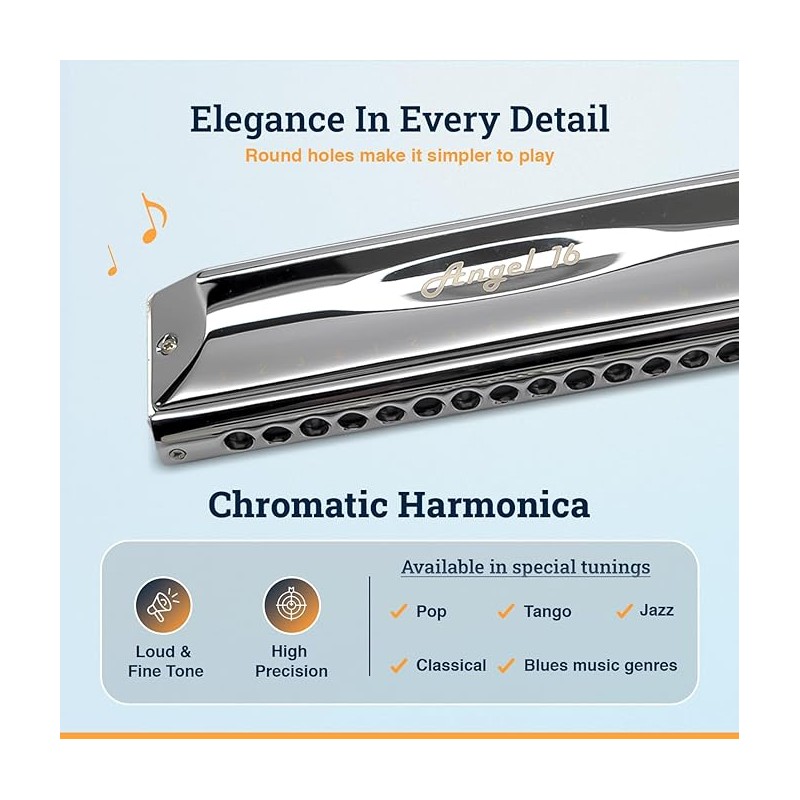 Harmo Angel 16 chromatic harmonica, Hohner Chromonica 280