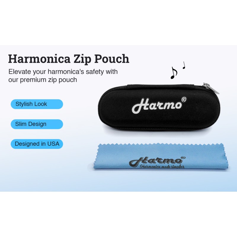 diatonic harmonica pouch with zipper