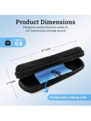 black blues harmonica pouch with zipper