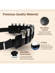 leather harmonica belt for 12 harmonicas - microfiber free shipping