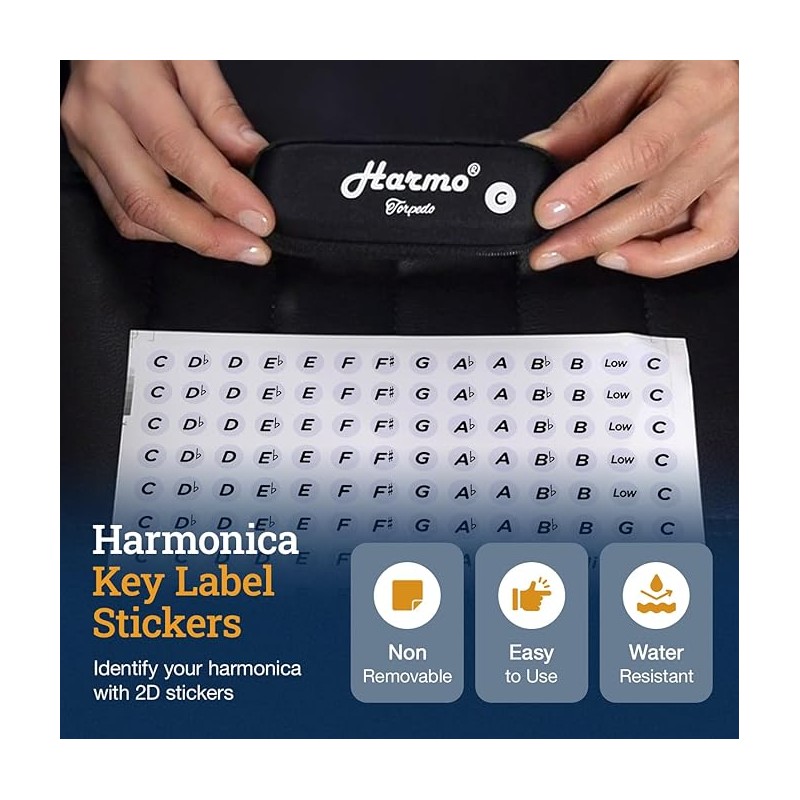 HARMO Harmo Harmonica 2D Key Label stickers 137 Harmo diatonic harmonicas  $14.99