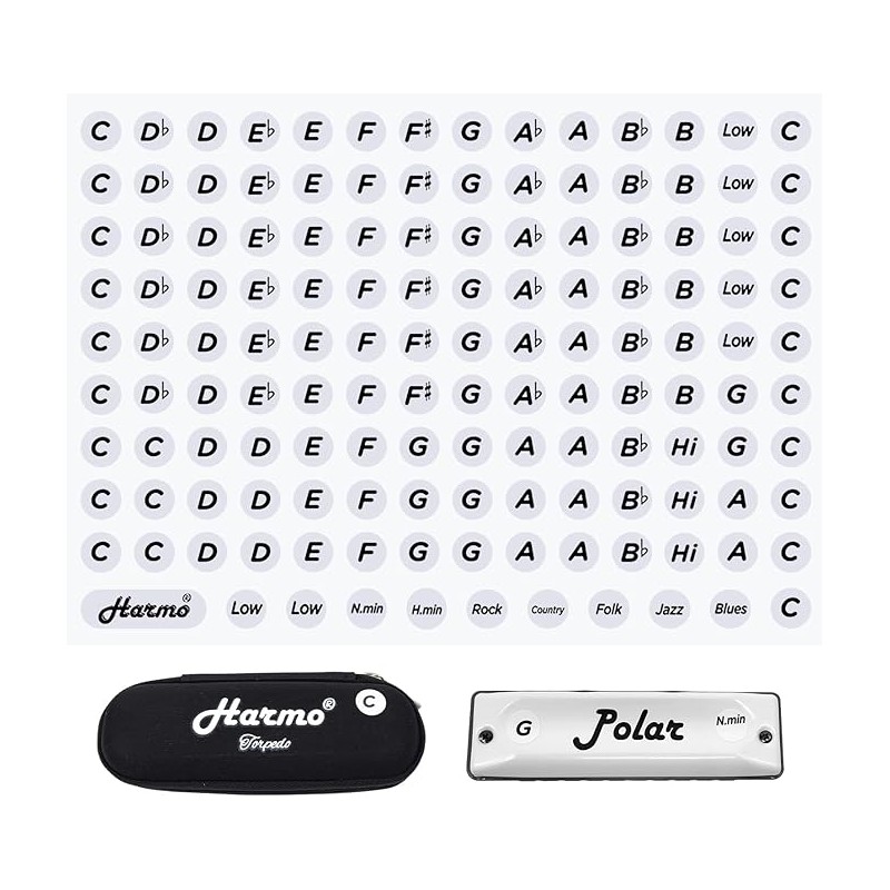 HARMO Harmo Harmonica 2D Key Label stickers 137 Harmo diatonic harmonicas  $14.99