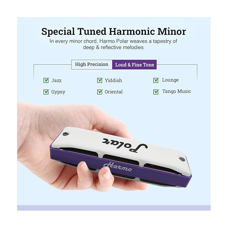 Harmo Polar harmonic minor tuning harmonica in all 12 keys