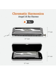 HARMO Harmo Angel 16 harmonica Harmo Chromatic Harmonicas  $179.90 designed in the us