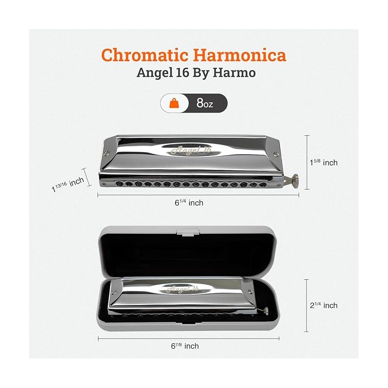 HARMO Harmo Angel 16 harmonica Harmo Chromatic Harmonicas  $179.90 designed in the us