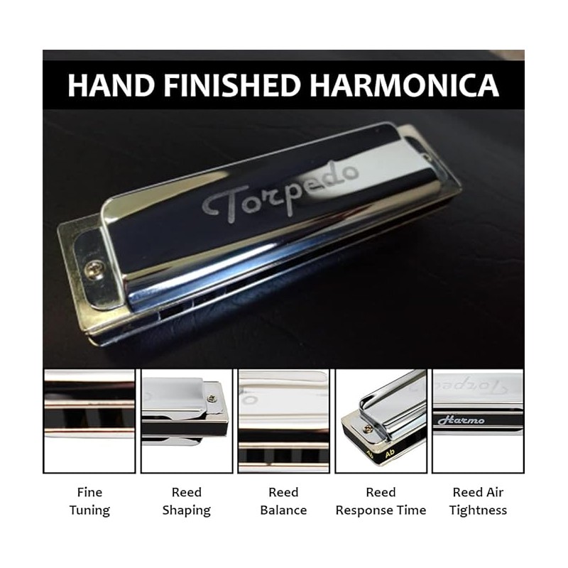 Torpedo harmo diatonic had-finished harmonica for over blows assembled in the us