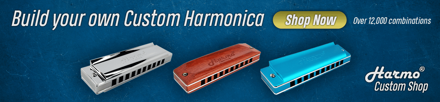 Hohner, Seydel, Suzuki, Lee Oskar, Easttop, Kongsheng, Huang harmonicas. Create your own harmonica with Harmo USA.