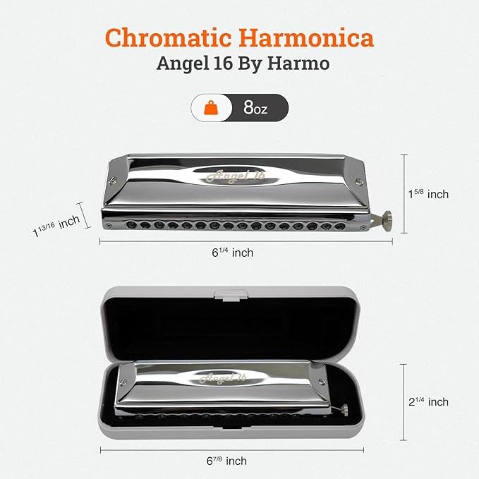 HARMO Harmo Angel 16 harmonica Harmo Chromatic Harmonicas $179.90 designed in the us