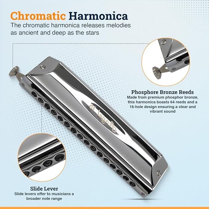 HARMO Harmo Angel 16 harmonica Harmo Chromatic Harmonicas $179.90 designed in the us