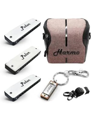 Polar pro pack set of 3 harmonica with gig bag and keychain harmonica